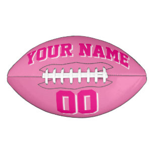 PINK HOT PINK AND WHITE Custom Football