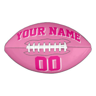 PINK HOT PINK AND WHITE Custom Football