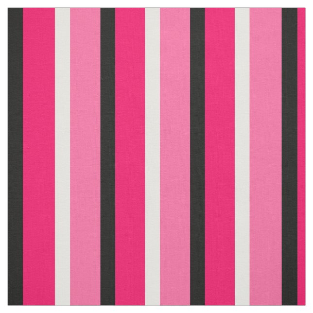 Pink Hot Pink Stripes Textile Fabric (Swatch)