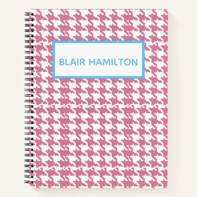 Pink Houndstooth Notebook (Front)