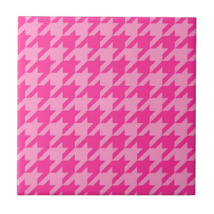 Pink Houndstooth Plaid Check Tile