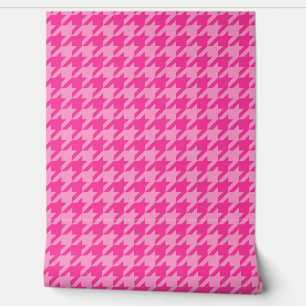 Pink Houndstooth Plaid Check Wallpaper