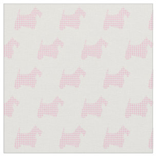 Pink Houndstooth Scotties Fabric