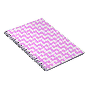 Pink Houndstooth Spiral Notebook