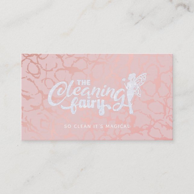 Pink House Cleaning Business Cards (Front)