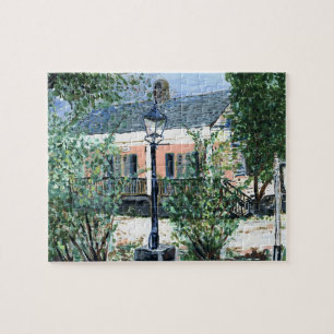 Pink House on River Road Jigsaw Puzzle