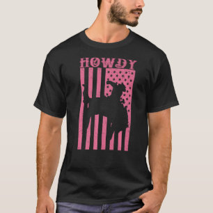 Pink Howdy Rodeo Western Country Southern Cowgirl  T-Shirt