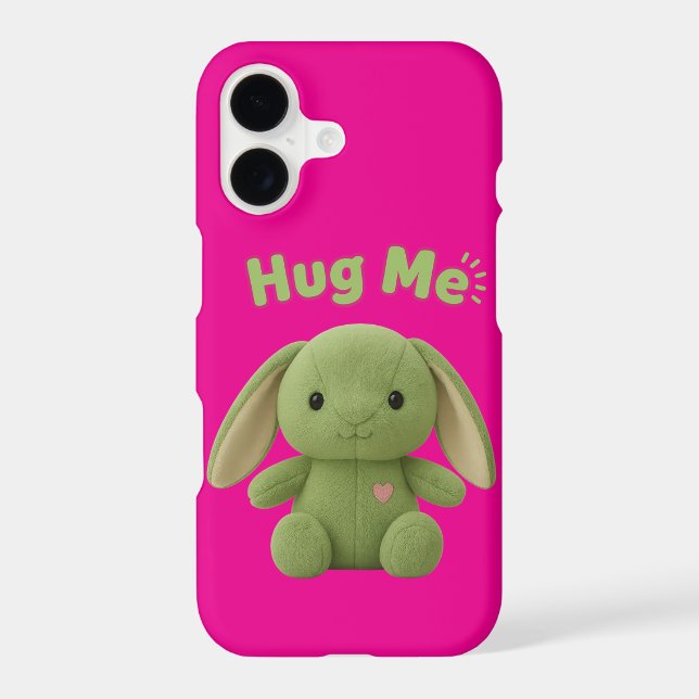 Pink Hug Me Bunny iPhone 17 Case (Back)