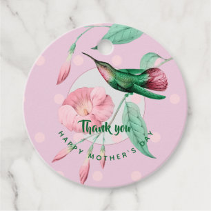 Pink Humming Bird Mother's Day Gift Tags