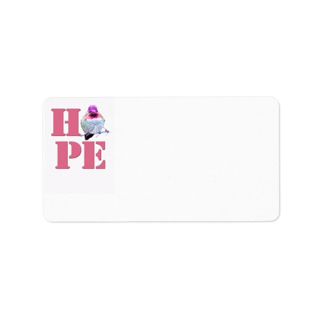 Pink Hummingbird HOPE Address Labels (Front)