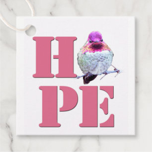 Pink Hummingbird Photo HOPE Gift Tag