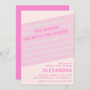 Pink Humor Woman Myth 96th birthday Invitation
