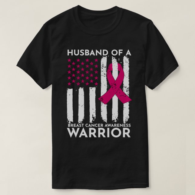 Pink Husband Of A Breast Cancer Awareness Month Wa T-Shirt (Design Front)