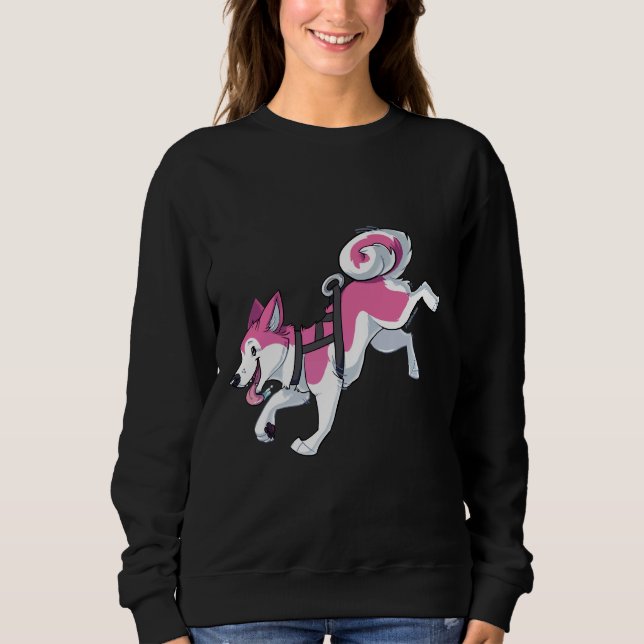 Pink Husky Running Sweatshirt (Front)
