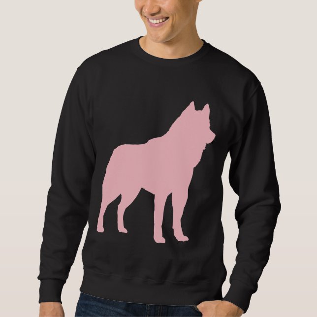 Pink Husky Silhouette     Sweatshirt (Front)