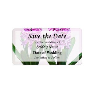 Pink Hyacinth Duo Save the Date Label