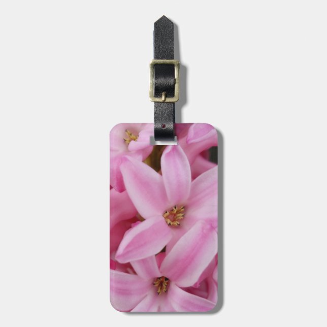 pink hyacinth flower luggage tag (Front Vertical)