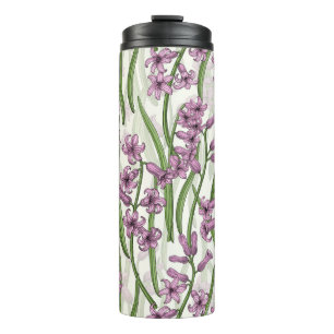 Pink Hyacinth flowers on natural white Thermal Tumbler