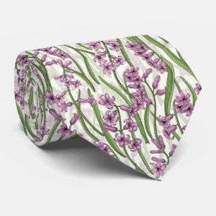 Pink Hyacinth flowers on natural white Tie