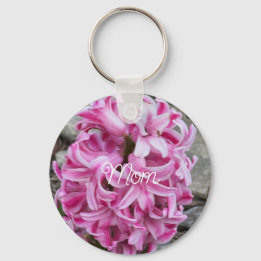 Pink Hyacinth Flowers Photo Keychain