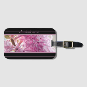 Pink Hyacinth Personalise Luggage Tag