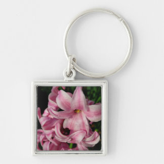 Pink Hyacinth Spring Floral Key Ring
