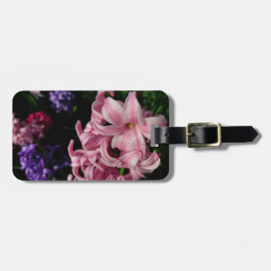 Pink Hyacinth Spring Floral Luggage Tag