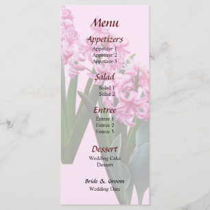 Pink Hyacinths All in a Row Wedding Menu