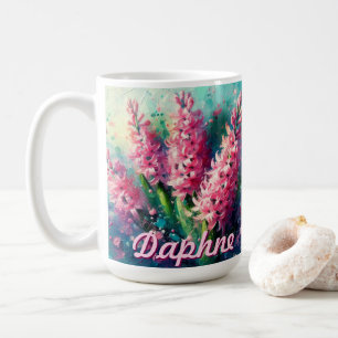 Pink Hyacinths Hyacinth Floral Personalised Coffee Mug