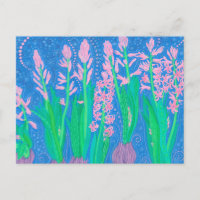 Pink Hyacinths Spring Flowers Floral Art Painting