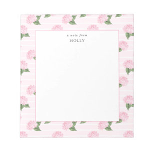 Pink Hydrangea All Over Bloom Personalised Notepad