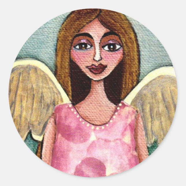 Pink Hydrangea Angel - stickers (Front)