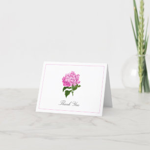 Pink Hydrangea Bloom Traditional Thank You Card