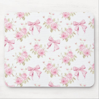 Pink Hydrangea Bow Mouse Pad 