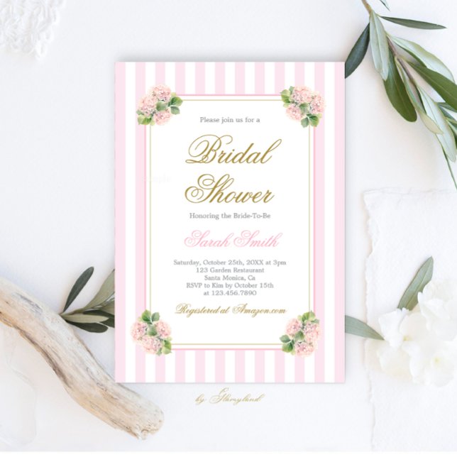 Pink Hydrangea Bridal Shower Invitation (Creator Uploaded)