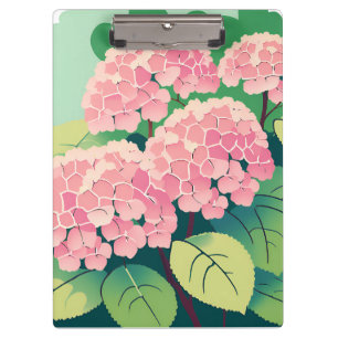 Pink Hydrangea Bush Clipboard