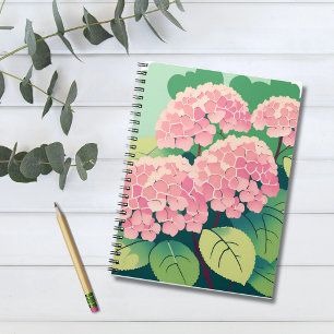 Pink Hydrangea Bush Notebook