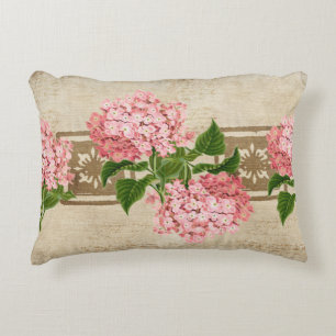 Pink Hydrangea Clusters Decorative Cushion