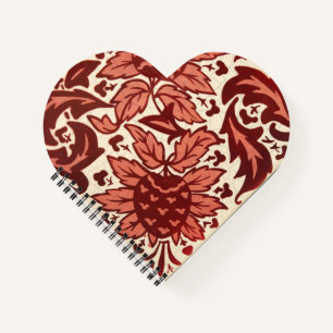 Pink Hydrangea Clusters Heart Shaped Notebook