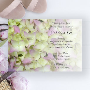 Pink Hydrangea Floral Bridal Shower Invitation