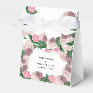 Pink Hydrangea Floral Greenery Modern Wedding Favour Box