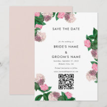 Pink Hydrangea Floral Greenery Modern Wedding