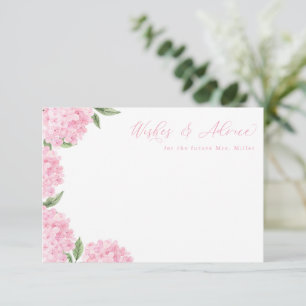 Pink Hydrangea Flower Blooms Floral Advice Card