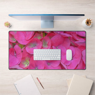 Pink Hydrangea Flower Petals Desk Mat