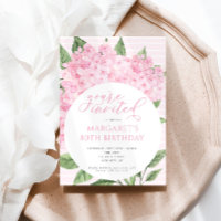 Pink Hydrangea Flowers Circle Frame Birthday Party
