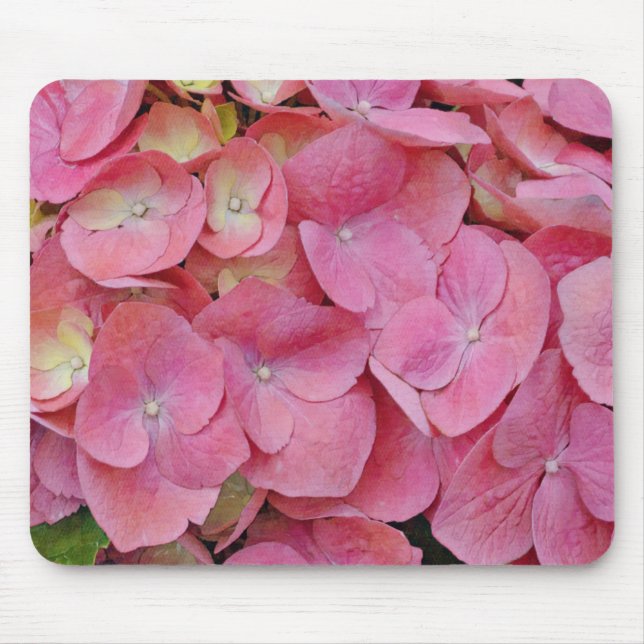 Pink Hydrangea Flowers Close Up Art Mouse Pad (Front)