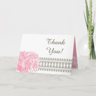 Pink Hydrangea Folded Thank You Card