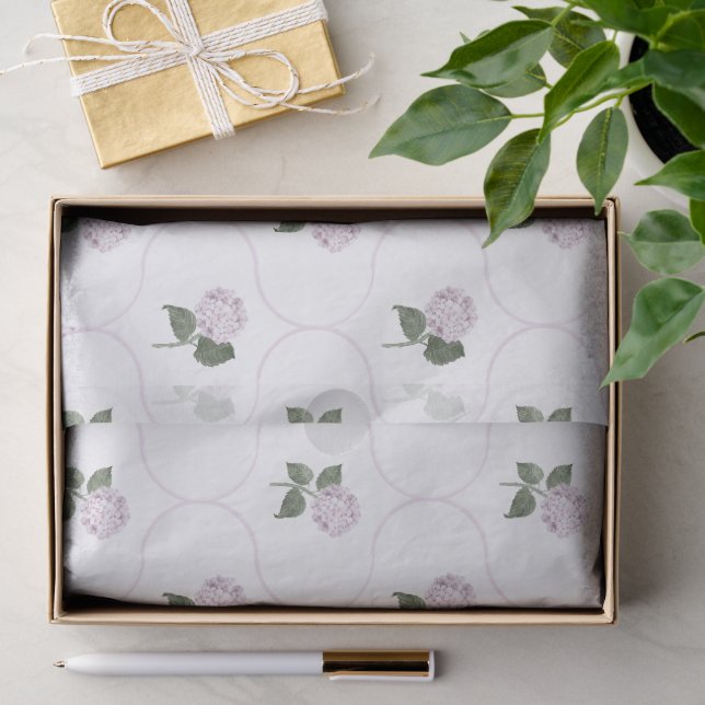 Pink Hydrangea Garden Floral Trellis Tissue Paper (Gift)