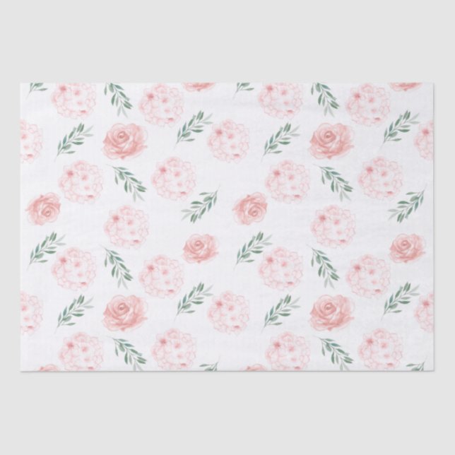 Pink Hydrangea gift tissue  Tissue Paper (Front)