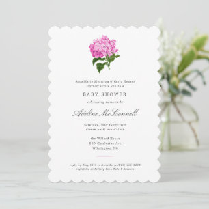 Pink Hydrangea Grandmillennial Baby Shower Invitation